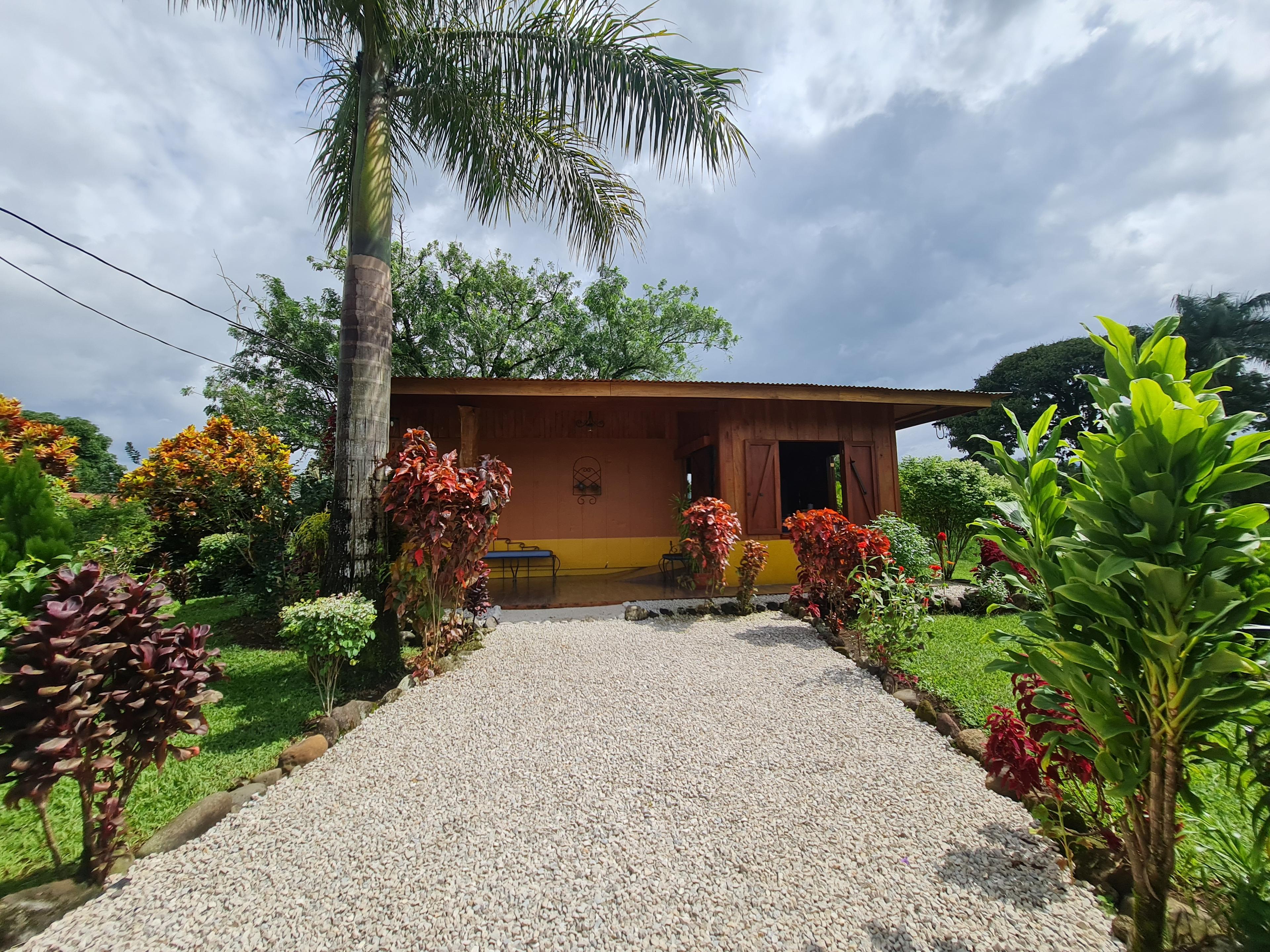 Cabin Eco Container Up-close view of the eco-container cabin's unique wooden architecture.
